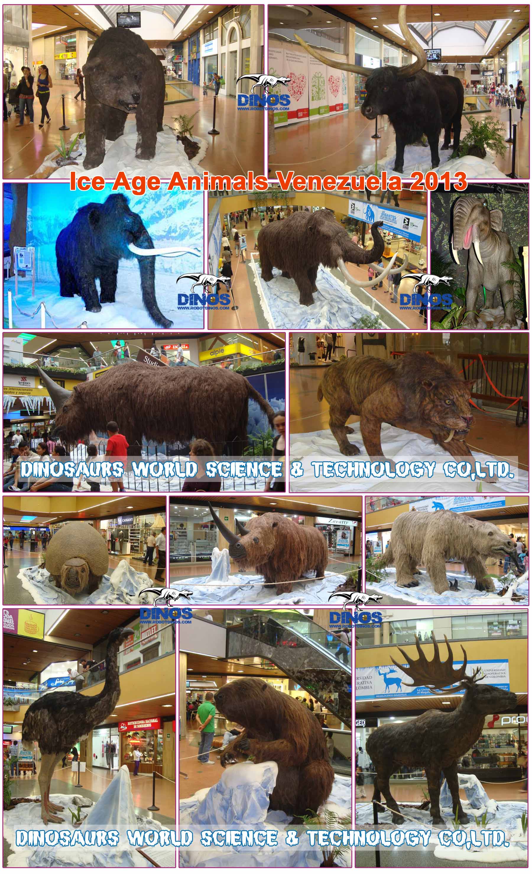 ice age animals,robotic animals,prehistorical animals