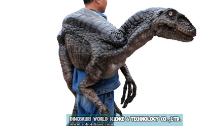 DWH007 Realistic Young Velociraptor Dinosaur Shoulder Puppet For Sale